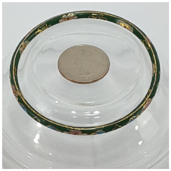 Floral Vines Cloisonne" bangle bracelet, 3.5" open - Picture 5 of 8